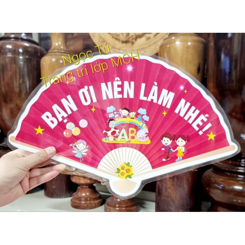 💥SÉT RỜI TRANG TRÍ LỚP HỌC  "BẠN ƠI NÊN LÀM NHÉ" IN MÀU + ÉP + BĂNG DÍNH DÁN TƯỜNG
