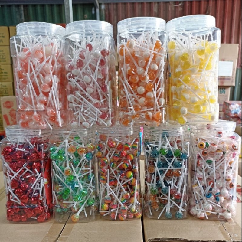 kẹo mút mi ni trái cây lọ 200c