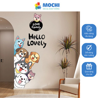  Giấy dán tường hình con vật chó mèo hoạt hình dễ thương trang trí phòng ngủ cho bé trai bé gái | MOCHI 