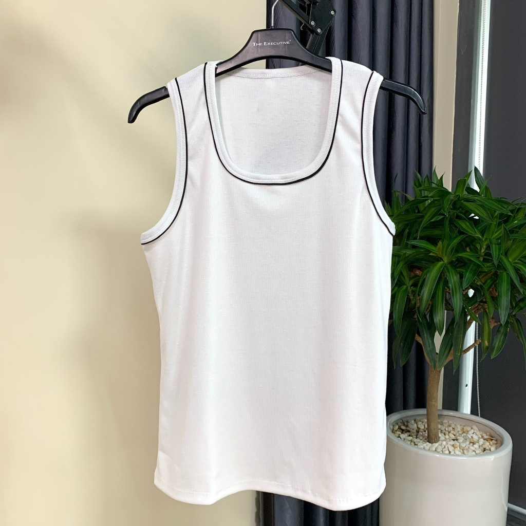 Áo Tanktop Thun Gân Body Phối Viền -SILAS ụnisex