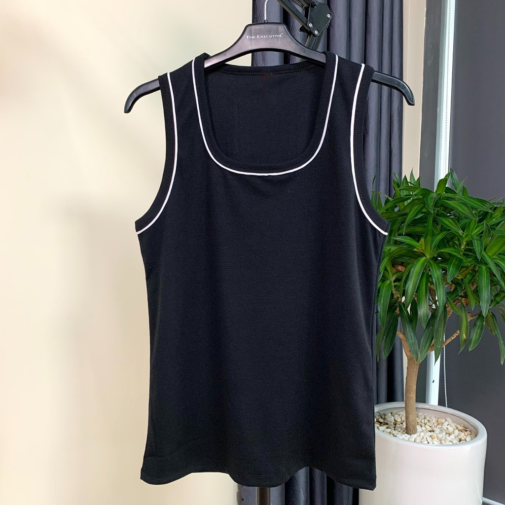 Áo Tanktop Thun Gân Body Phối Viền -SILAS ụnisex