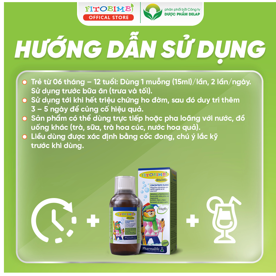 Fitobimbi Broncamil – giảm ho, long đờm, tăng miễn dịch hô hấp