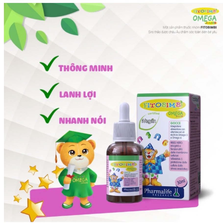 Siro Fitobimbi Omega junior giúp phát triển não bộ & mắt cho bé chai 30ml