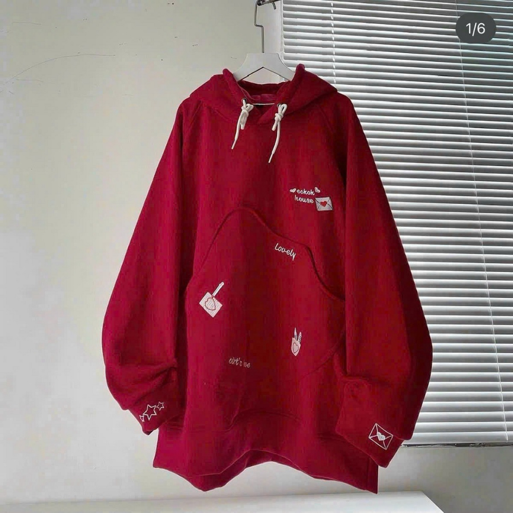 Áo Hoodie Phối Túi To Logo Thêu Có Nón Mũ 2 Lớp Rộng Unisex - FREESHIP - Áo Khoác Thun Nỉ Nam Nữ Siêu Xinh