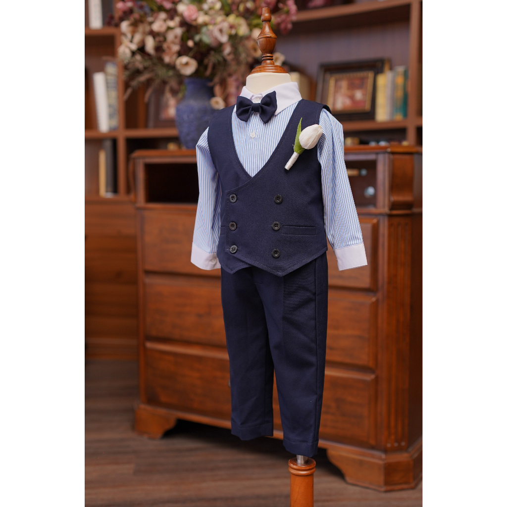 SET GILE DÀI TAY XANH NAVY CHO BÉ TRAI