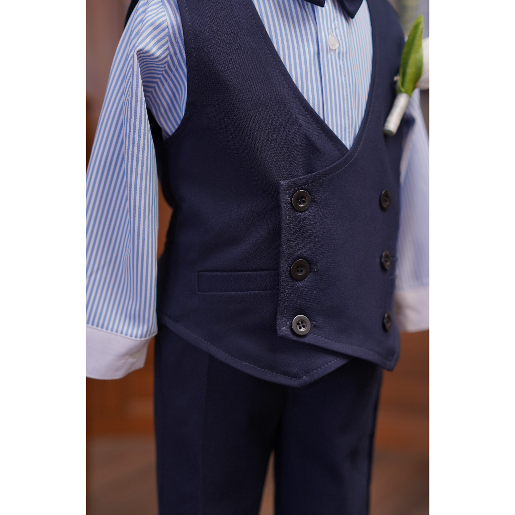 SET GILE DÀI TAY XANH NAVY CHO BÉ TRAI