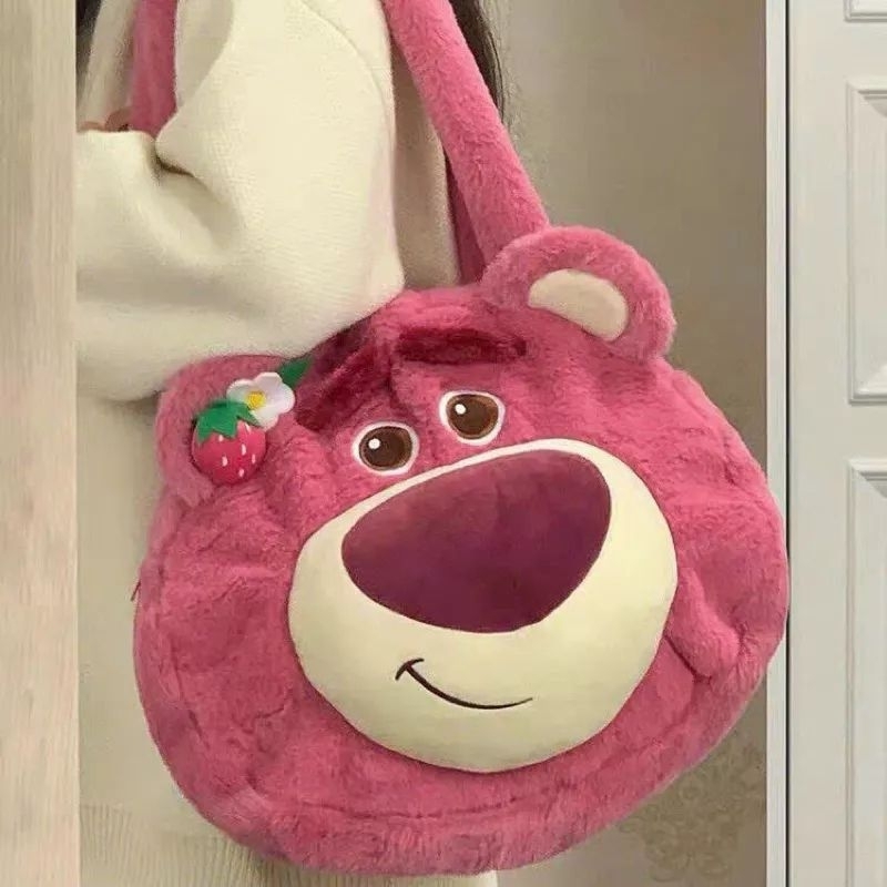 Túi Đeo Vai Gấu Hồng Lotso Size 30cm Siêu Dễ Thương, Siêu Cute Lông Mịn