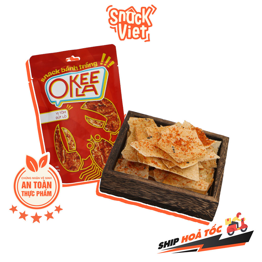 Snack Bánh Tráng OKEELA Vị Tôm Đút Lò - Túi 30g Đồ Ăn Vặt Giá Rẻ Sài Gòn
