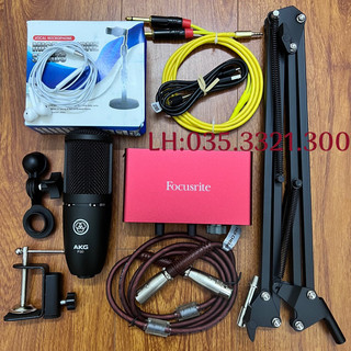 Combo micro akg p120 và sound card focusrite solo gen 4 + đầy đủ phụ kiện tặng tai nghe bảo hành 2 năm