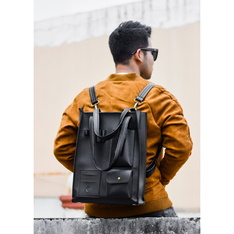 Túi da KHÔISTORE | Dividers_Túi tote balo đeo chéo đa năng_Túi thiết kế_Hàng thủ công_Túi laptop