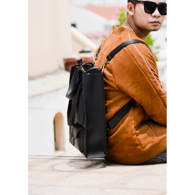 Túi da KHÔISTORE | Dividers_Túi tote balo đeo chéo đa năng_Túi thiết kế_Hàng thủ công_Túi laptop