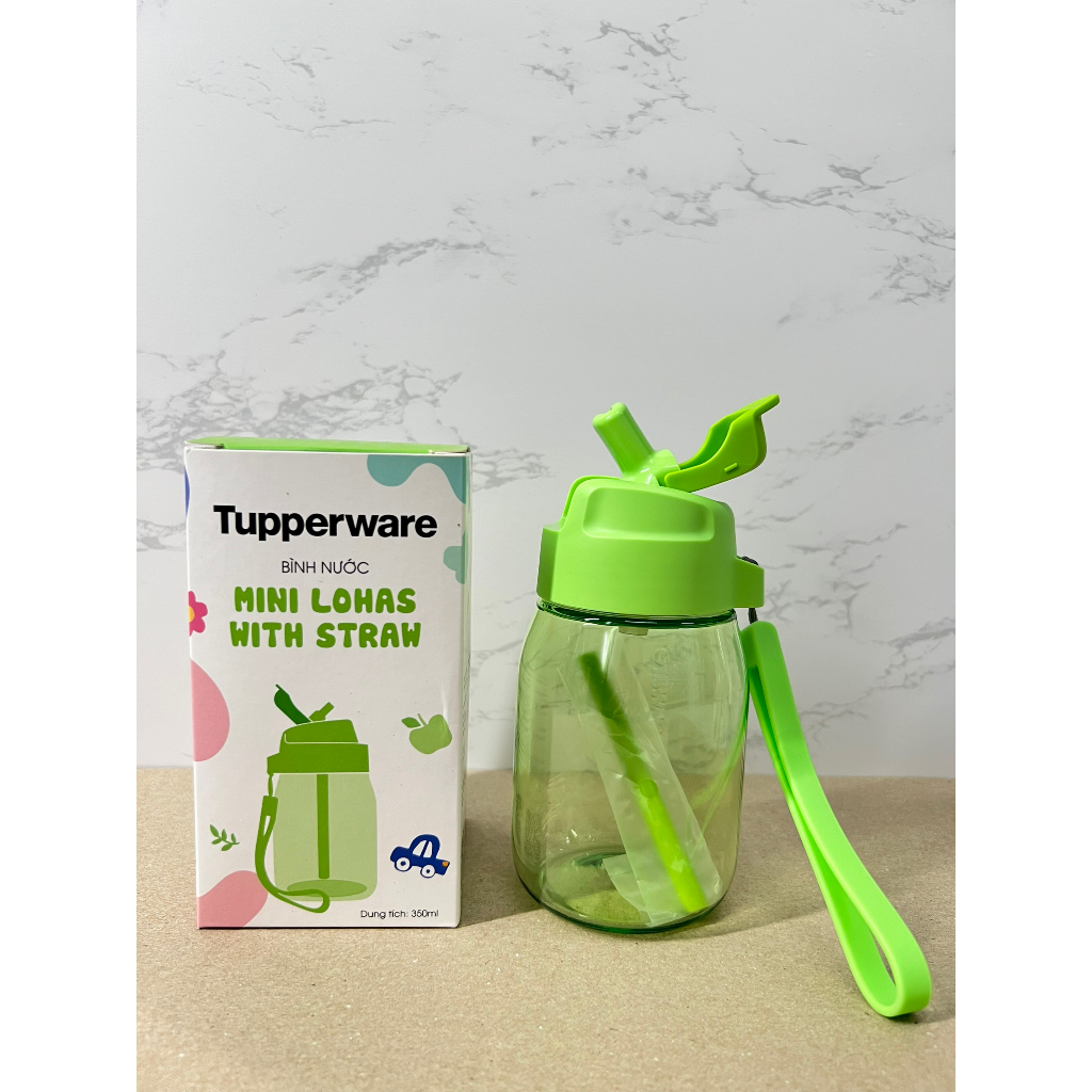 Bình Nước Mini Lohas with Straw, Màu Xanh lá cây, chịu được nhiệt độ lên đến 110 độ c, kiểu dáng cực kì Cute