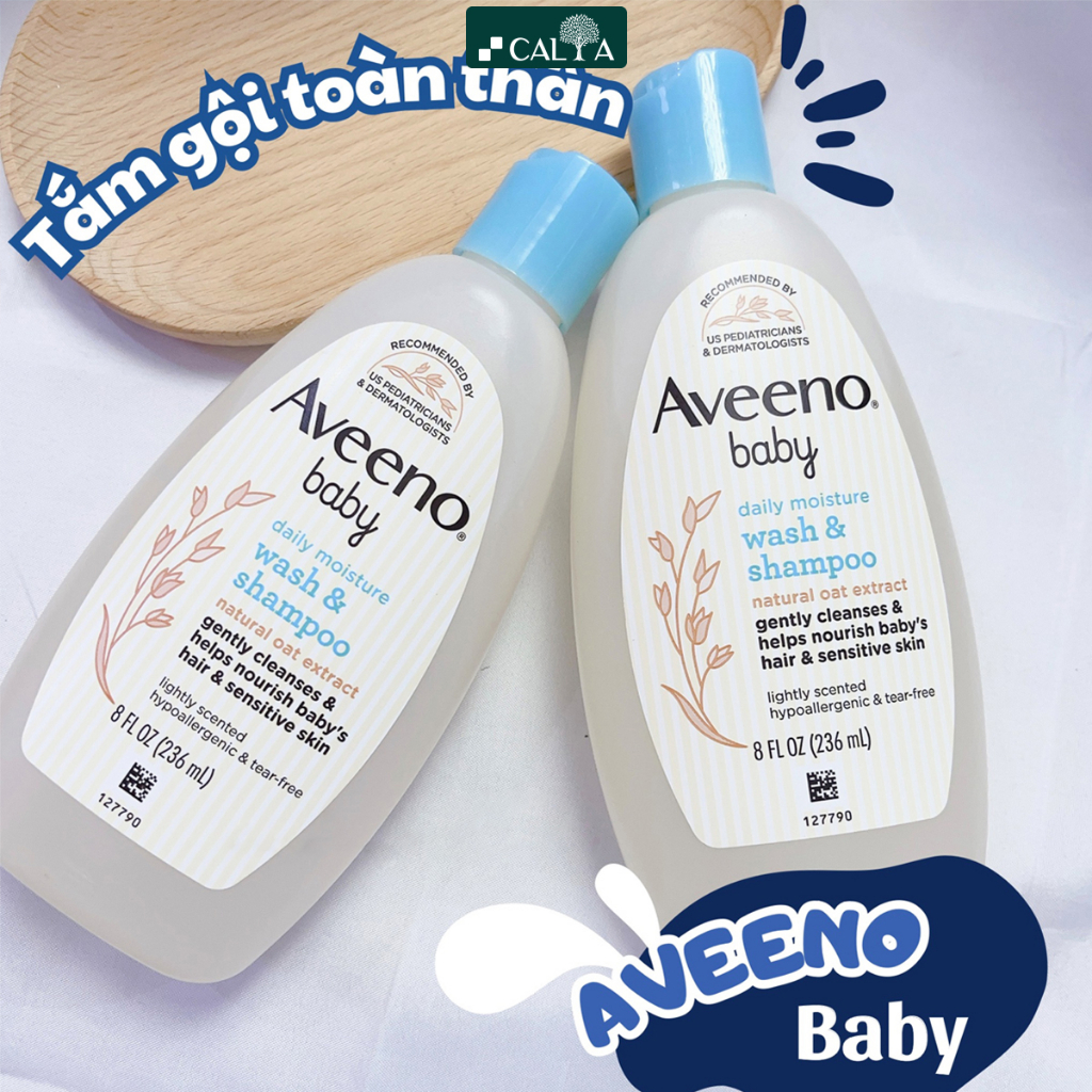 Sữa Tắm Gội Toàn Thân Aveeno Baby Cho Bé, Chiết Xuất Yến Mạch - Aveeno Baby Daily Moisture Wash & Shampoo 236ml
