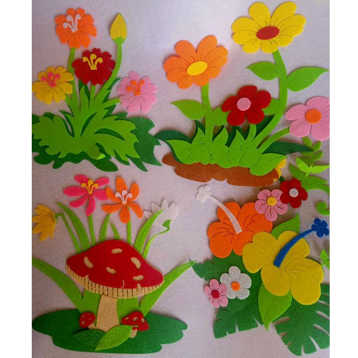 Bụi hoa cỏ vải nỉ trang trí 30cm