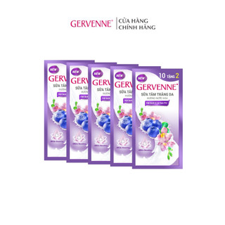  Combo 12 Gói Sachet Gervenne Sữa Tắm Trắng Da Hương Nước Hoa Việt Quất và Lan Nam Phi 5G/gói