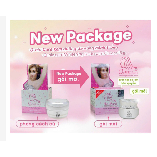 Kem hết Thâm Nách, Đầu Gối, mông Q-NIC CARE- 15Gr 3 in 1 Thái Lan