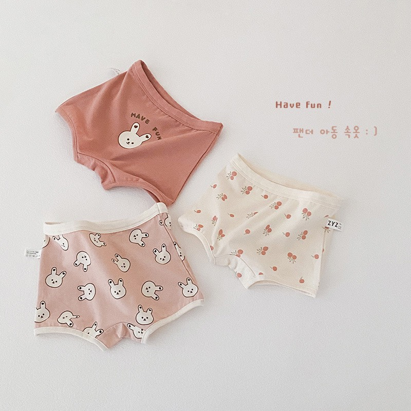 Set 3 chiếc quần lót cho bé chip bé gái đáng yêu chất thun cotton thoáng khí