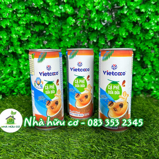 Cà phê sữa dừa vietcoco thơm ngon, bừng tỉnh - lon 240ml - date: 12/2024 - nhà hữu cơ