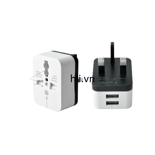 Ổ cắm điện đa năng kèm sạc khi đi du lịch singapore, thái lan, anh, malaysia