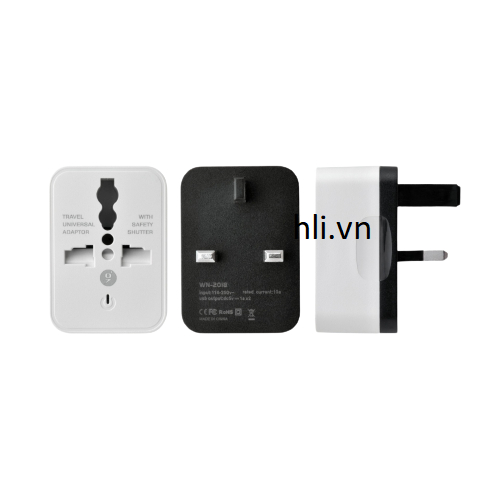 Ổ cắm điện đa năng kèm sạc khi đi du lịch singapore, thái lan, anh, malaysia