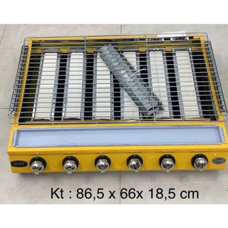 Bếp nướng hàu bếp nướng BBQ bằng gas hồng ngoại 4 - 6 - 8 Họng gas loại Dài