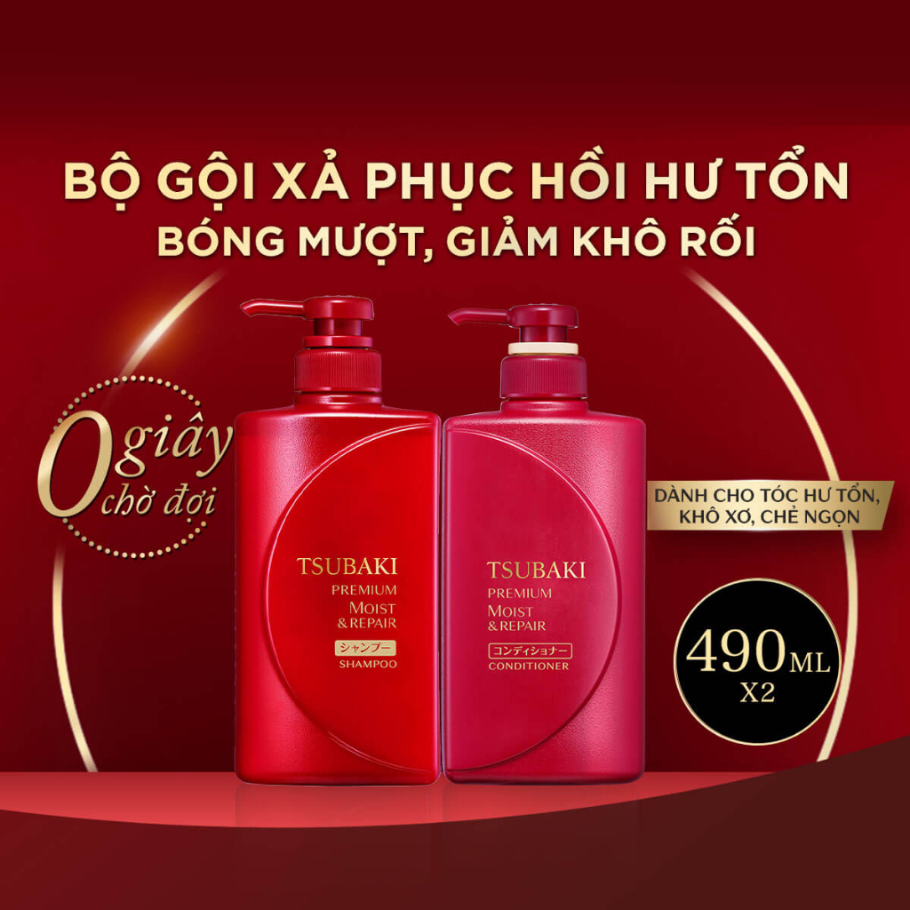 Combo Gội Xả - Dầu Gội Tsubaki Premium Repair Tsubaki