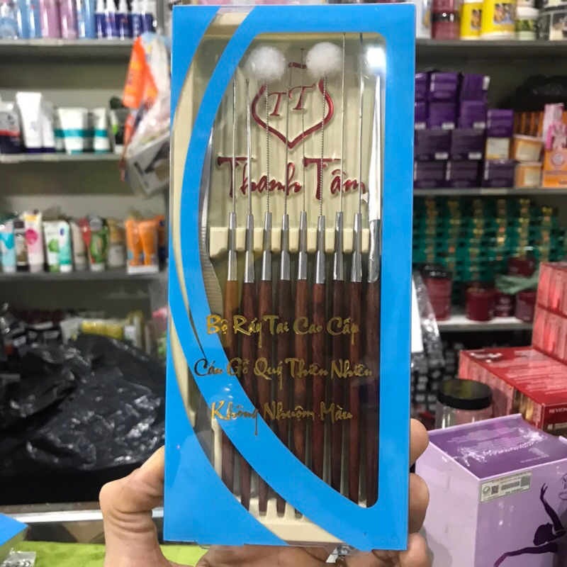 1 Bộ Ráy Tai Cao Cấp 10 Món Thanh Tâm Chất Liệu Bằng Gỗ