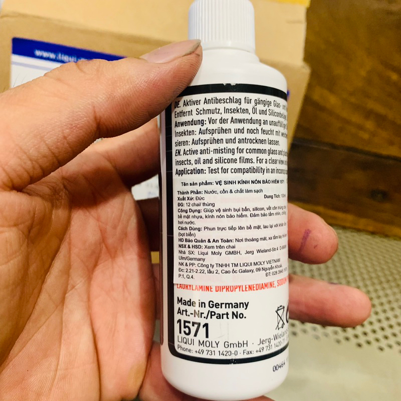 Chai Xịt Vệ Sinh Kính Mũ Bảo Hiểm Liqui Moly Motobike Visor Cleaner 1571 - 100ML Made in Germany