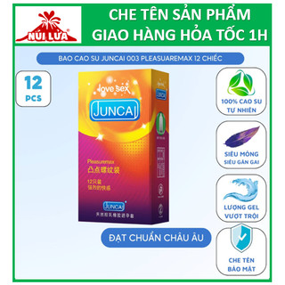 Bao cao su GÂN GAI TĂNG CẢM GIÁC JUNCAI Pleasuremax - Hộp 12 cái