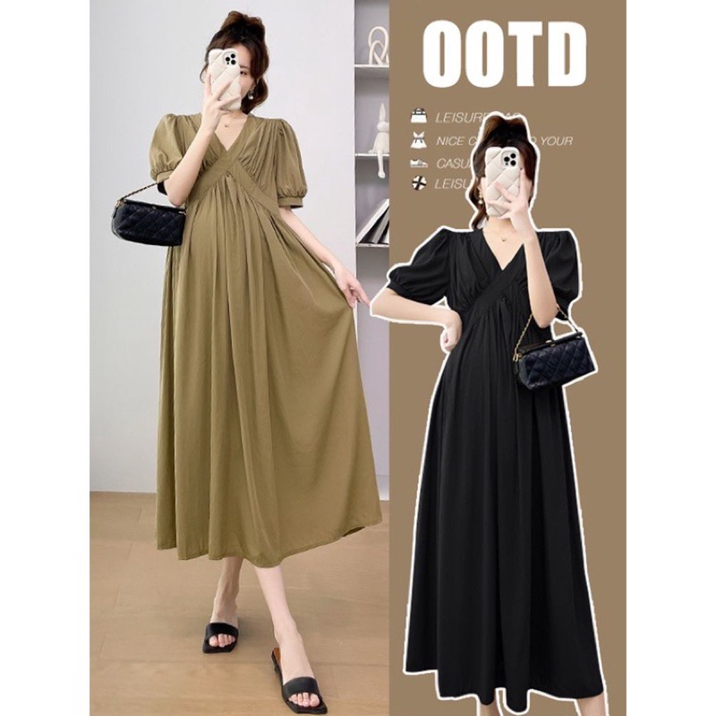 Váy YT09 , Đầm Công Sở From Rộng Bầu Mặc Xinh Chất Thô Nến