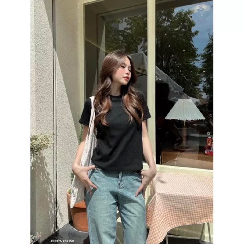 Áo thun baby tee trơn cộc tay cổ tròn dáng ôm BABY TEE cotton khô co giãn PANOSI - A6