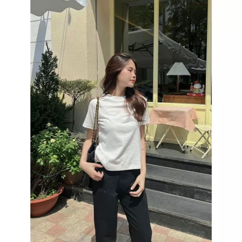 Áo thun baby tee trơn cộc tay cổ tròn dáng ôm BABY TEE cotton khô co giãn PANOSI - A6