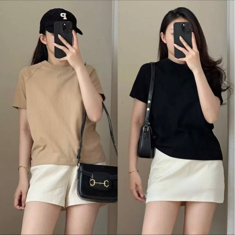 Áo thun baby tee trơn cộc tay cổ tròn dáng ôm BABY TEE cotton khô co giãn PANOSI - A6