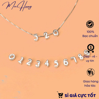 Charm bạc treo chữ số 0-9 - mh875