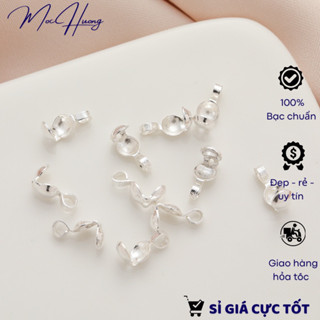 [S925] Set 2 Kẹp vỏ sò bạc kẹp giữ đầu dây, làm handmade - MH932 MOCHUONG JEWELRY