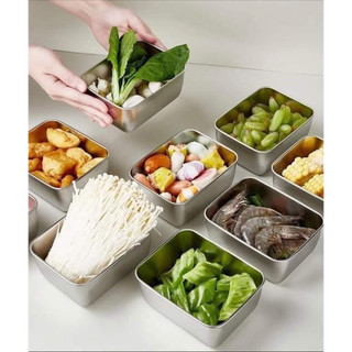 Set 5 hộp inox kèm nắp nhựa