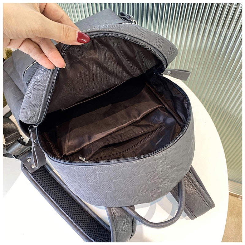 MASON BACKPACK XÁM - Balo DA PU CAO CẤP đi học , đi làm