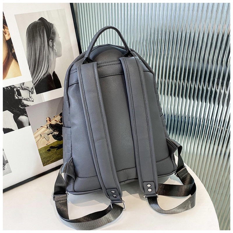 MASON BACKPACK XÁM - Balo DA PU CAO CẤP đi học , đi làm