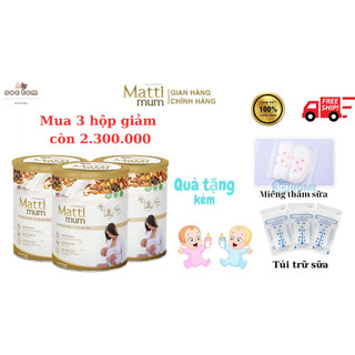 Mua 3 sữa hạt lợi sữa matti mum 100% đạm thực vật cho mẹ sau sinh đạt chứng nhận non-gmo của hoa kỳ ưu đãi giảm 7%