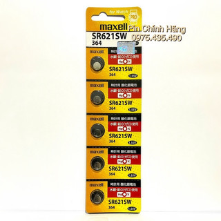 Pin Đồng Hồ SR621SW SR621 364 Maxell chính hãng Vỉ 5 viên Made in Japan