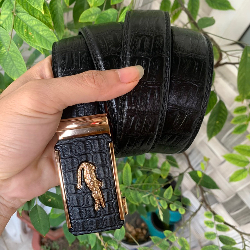 Thắt Lưng Nam Dây Nịt Nam Họa Tiết Cá Sấu Khóa Tự Động