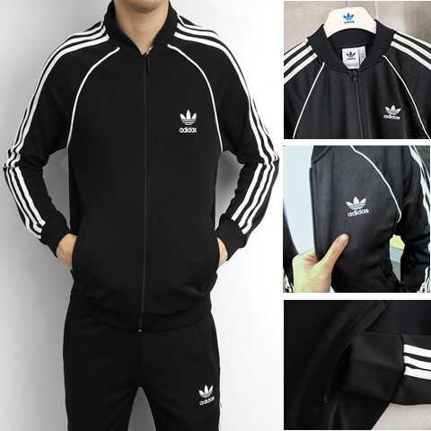 Bộ thể thao nam Adidas 3 sọc Dài Tay Thời Trang hàn quốc Bộ quần áo nam thu đông chất Umi dày dặn