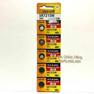 Pin Đồng Hồ SR721SW SR721 362 Maxell Chính Hãng Vỉ 5 Viên Made in Japan