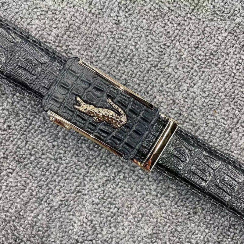 Thắt Lưng Nam Dây Nịt Nam Họa Tiết Cá Sấu Khóa Tự Động