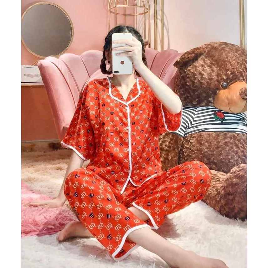 Đồ bộ nữ pijama tay cánh dơi  vải lụa mỏng, mịn, mát