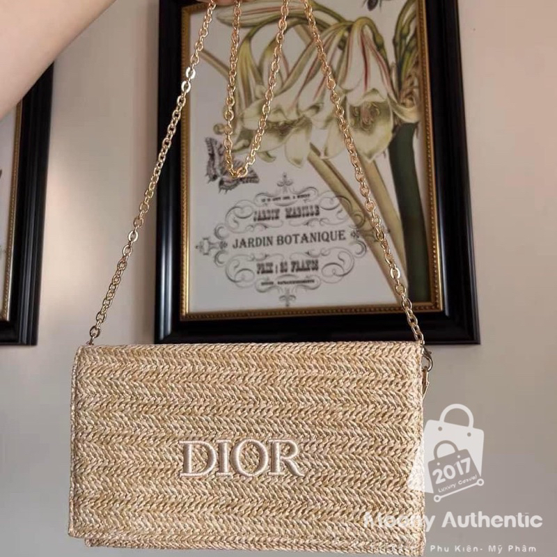 Ví gift DIOR make up cói gập mix dây