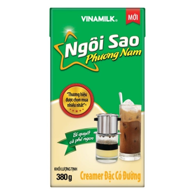 Sữa đặc Ngôi sao Phương Nam xanh lá hộp giấy 380g