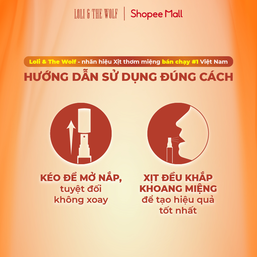 Xịt Thơm Miệng Kissing Spray Loli And The Wolf Hương Táo Xanh Ngọt Thanh The Mát Vị Bạc Hà Chai 20ml