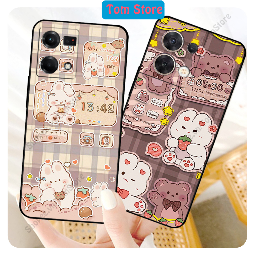 Ốp lưng Oppo Reno 8 4G / Reno 8Z 5G / Reno 8 5G in hình gấu bear, gấu nâu đáng yêu,ốp lưng chống sốc, bền đẹp