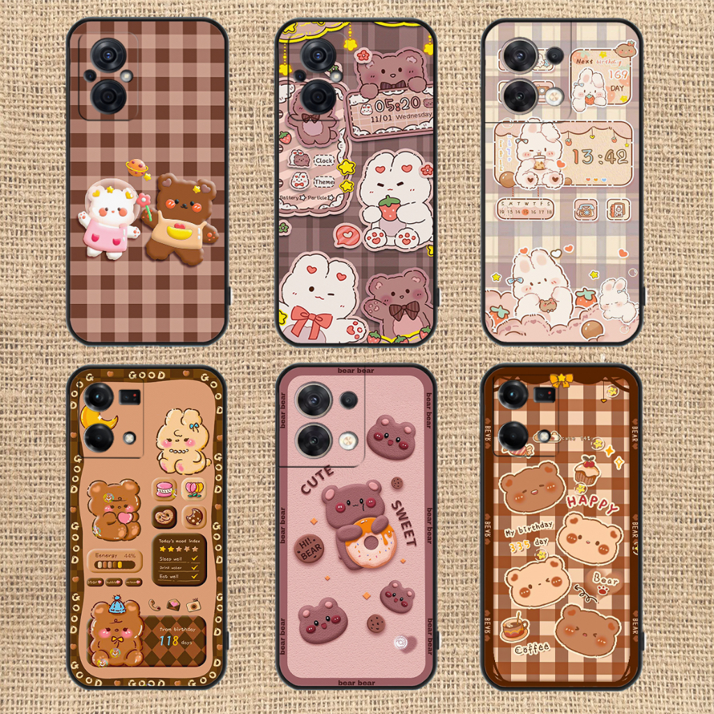 Ốp lưng Oppo Reno 8 4G / Reno 8Z 5G / Reno 8 5G in hình gấu bear, gấu nâu đáng yêu,ốp lưng chống sốc, bền đẹp